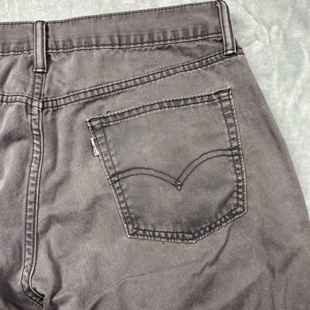 Levi's 514 Straight Fit Pants Mens 34x30 Gray Cotton Casual Twill‎ Trousers